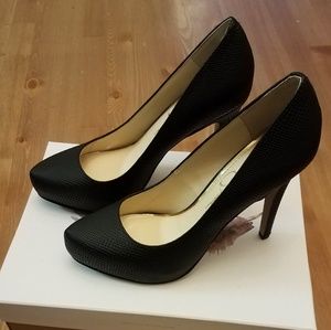 Jessica Simpson Black Rumba Snake Platform Heels